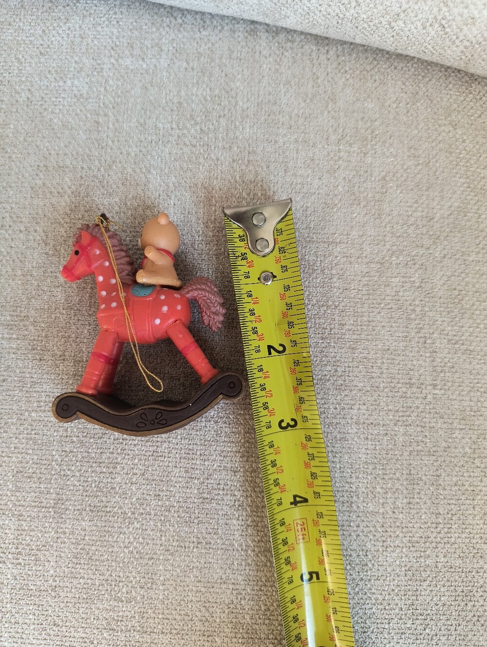 Vintage Bronson Christmas Greeting Collectible Ornament Bear Rocking Horse New - Picture 6 of 9